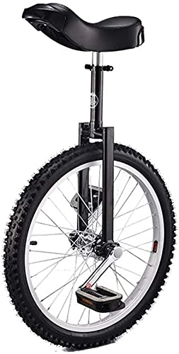 Unicycles : GAODINGD Unicycle for Adult Kids 20 Inch Wheel Unicycle For Adults Teenagers Beginner, High-Strength Manganese Steel Fork, Adjustable Seat, Load-bearing 150kg / 330 Lbs (Color : Black)