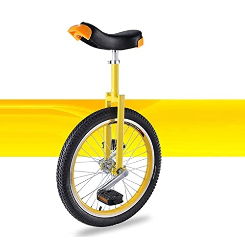 Unicycles : GAXQFEI 16 / 18 / 20 inch Wheel Unicycle for Kids Teens Adult, Outdoor Sports Fitness Yellow Balance Cycling, Manganese Steel Frame, Adjustable Seat, 16"(40Cm)