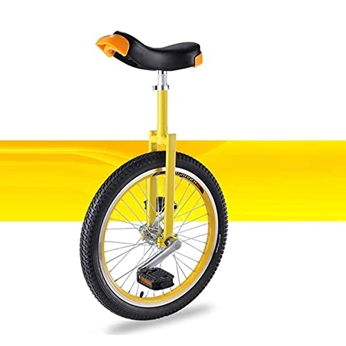 Unicycles : GAXQFEI 16 / 18 / 20 inch Wheel Unicycle for Kids Teens Adult, Outdoor Sports Fitness Yellow Balance Cycling, Manganese Steel Frame, Adjustable Seat, 20"(50Cm)