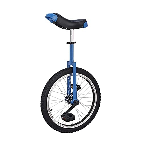 Unicycles : GAXQFEI 16Inch / 18Inch / 20Inch Unicycles, Skid Proof Mountain Tire Blue Boys Balance Bike, for Adults Kid Outdoor Sports Fitness Exercise, Height Adjustable Wheel, 16In(40.5Cm) Wheel
