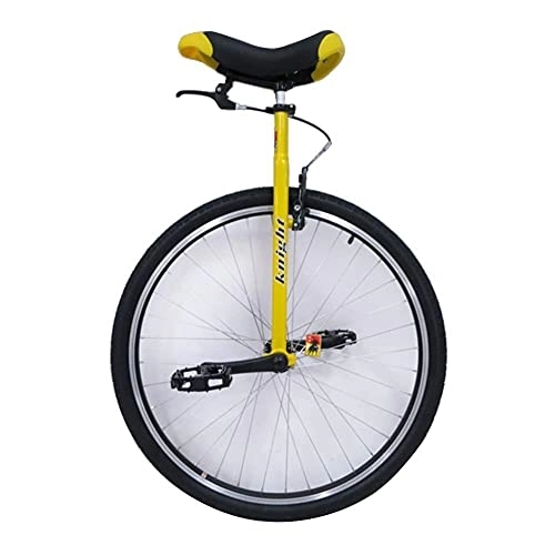 Unicycles : GAXQFEI Large Yellow Adults Unicycle with Brakes for Tall People Height 160-195Cm (63"-77", 28" Skid Mountain Tire, Heavy Duty Height Adjustable Balance Cycling Bikes