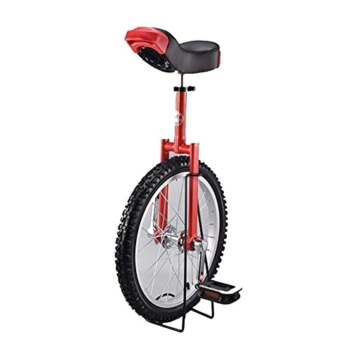 Unicycles : GAXQFEI Red Unicycle Cycling Bike with Stand, 18 in(46Cm Non-Slip Tire, Adjustable Seat, Outdoor Sports Fitness Exercise Balancing Bikes