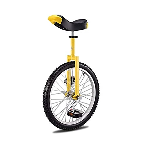 Unicycles : GAXQFEI Yellow Unicycles for Adults Kids, Steel Frame, 16Inch / 18Inch / 20 inch One Wheel Balance Bike for Teens Men Woman Boy, Mountain Outdoor, 20In(51Cm)
