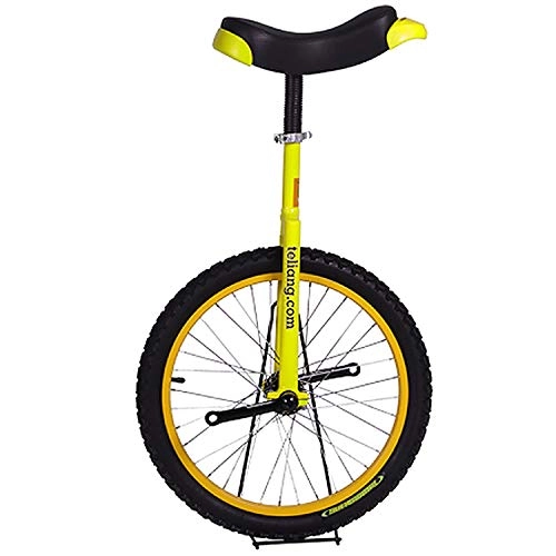 Unicycles : GJZhuan Unicycle, Unicycles for Adults Beginner Bike Kids / Adults Trainer Skidproof Mountain Tire Wheel Trainer Unicycle Balance Cycling Exercise as Children Gifts (Color : Yellow, Size : 20inch)