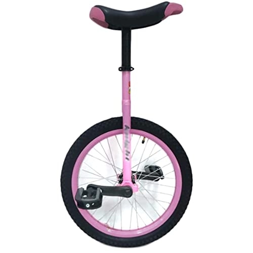 Unicycles : HH-CC Pink Girls / Kids 20 / 18 / 16 Inch Wheel Pink Unicycle, Fashion Free Stand Beginner Bike, for Outdoor Fitness Exercise, with Alloy Rim& Cozy Saddle, 16in
