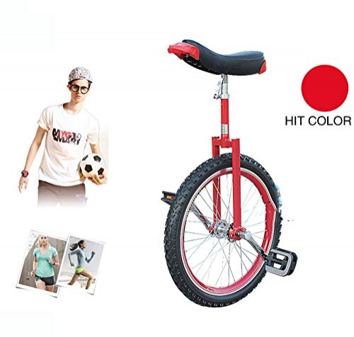Unicycles : HJRL Unicycle, Adjustable Bike Trainer 2.125" Wheel Skidproof Tire Cycle Balance Use For Beginner Kids Adult Exercise Fitness Fun 16 18 20