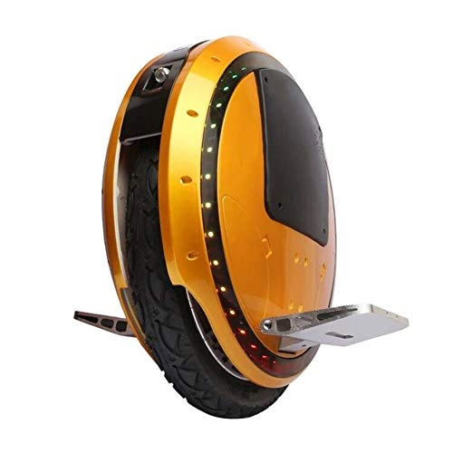 Unicycles : HOPELJ Electric Unicycle, Bluetooth 800W Electric Scooter, 16km / h 28km Range, LED Lights and Silicone Leg Pad, E-Scooter Unisex Adult, Yellow