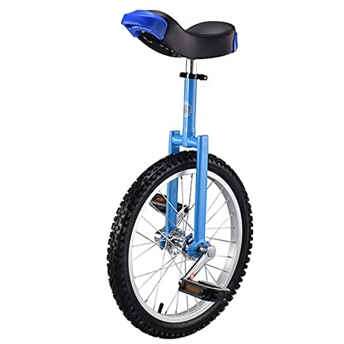 Unicycles : HTDXE 18 Inch in Mountain Bike Wheel Black Blue Red Yellow 18" Frame Unicycle Cycling Bike with Comfortable Release Saddle Seat, Blue
