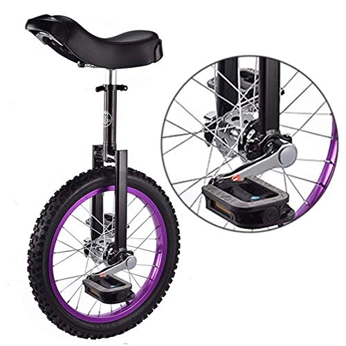 Unicycles : HWF 16-inch Kids Unicycle, Balance Exercise Fun Bike With Comfortable Seat Skidproof Wheel, For Children From 9-14 Years Old, Purple
