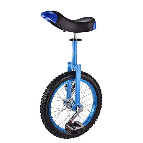 Unicycles : HWF Kids Unicycle 16-inch Wheel for Beginners 9 / 10 / 12 / 13 / 14 Year Old, Great for Your Daughter / Son, Girl, Boy Birthday Gift, Adjustable Seat (Color : Blue)