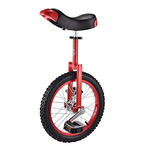 Unicycles : HWF Kids Unicycle 16-inch Wheel for Beginners 9 / 10 / 12 / 13 / 14 Year Old, Great for Your Daughter / Son, Girl, Boy Birthday Gift, Adjustable Seat (Color : Red)