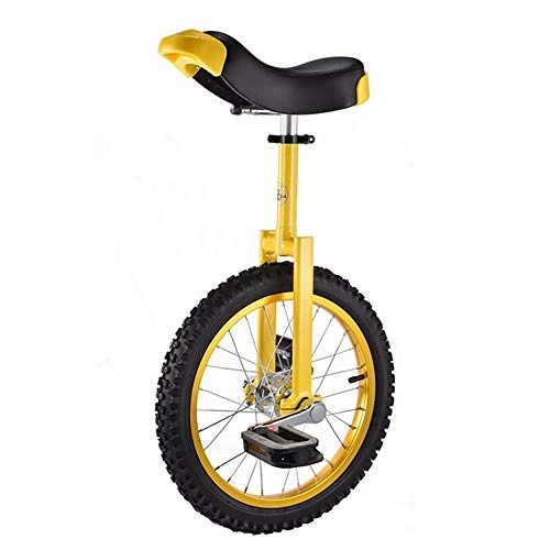 Unicycles : HWF Kids Unicycle 16-inch Wheel for Beginners 9 / 10 / 12 / 13 / 14 Year Old, Great for Your Daughter / Son, Girl, Boy Birthday Gift, Adjustable Seat (Color : Yellow)