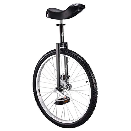 Unicycles : HWF Large Adult's Unicycle for Men / Women / Big Kids, 24 Inch Wheel, Female / Male Unicycle with Alloy Rim, User Tall than 175cm, Best Birthday Gift (Color : Black, Size : 24 Inch Wheel)