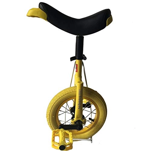 Unicycles : HWF Small Unicycle 12inch, Perfect Starter Beginner Uni-Cycle, for 5 Year Old Smaller Children / Kids / Boys / Girls, 4 Colors Optional (Color : Yellow, Size : 12 Inch Wheel)