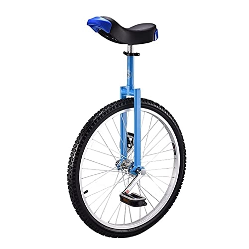 Unicycles : HWF Unicycle Adult 24 Inch, High-Strength Manganese Steel Fork, Adjustable Seat, One Wheel Bike for Adults Kids Men Teens Boy Rider, Mountain Outdoor (Color : Blue, Size : 24 Inch Wheel)