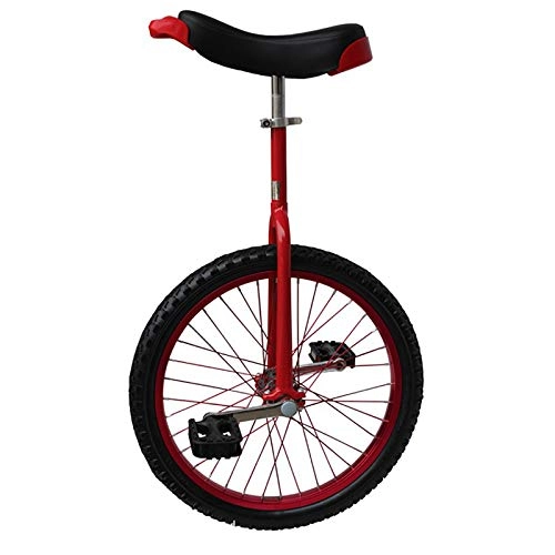 Unicycles : HWLL 16 / 18inch Wheel Unicycles for Kids, 20 / 24inch Adults Female / Male Teen Balance Cycling Bike, Outdoor Sports Fitness (Color : Red, Size : 18")