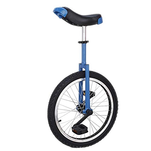 Unicycles : HWLL Tire Wheel Cycling, Female / Male Teen / Child Outdoor Unicycle, Comfortable Seat & Skidproof Wheel, Easy to Operate (Color : Blue, Size : 18")