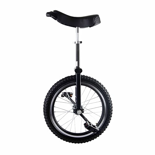 Unicycles : HXFENA Unicycle, 360 Degrees Swivel Acrobatics Balance Cycling Exercise Wheel Trainer, Adjustable Contoured Ergonomic Saddle for Beginners / 16 Inches / Black
