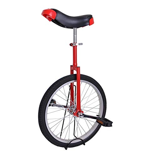 Unicycles : imusicat 20 Inch Unicycles for Adults Kids - [ Strong Manganese Steel Frame ], Unicycles, Uni Cycle, One Wheel Bike for Adults Kids Men Teens Boy Rider, Mountain Outdoor (Red)