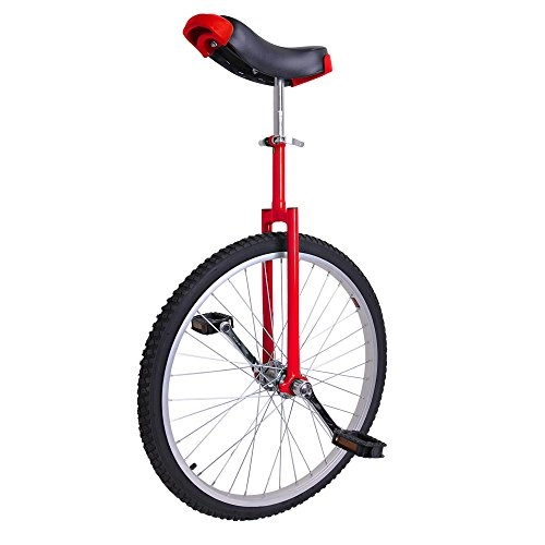 Unicycles : imusicat 24 Inch Unicycles for Adults Kids - [ Strong Manganese Steel Frame ], Unicycles, Uni Cycle, One Wheel Bike for Adults Kids Men Teens Boy Rider, Mountain Outdoor (Red)