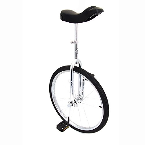 Unicycles : Indy Trainer Kids' Unicycle Chrome Plated, 24" inch frame, 1 speed rounded plastic pedals contoured ergonomic saddle
