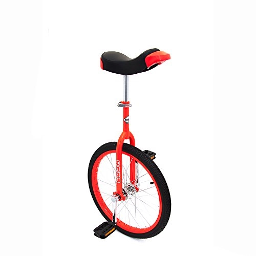 Unicycles : Indy Trainer Kids' Unicycle Red, 20" inch steel frame, 1 speed rounded plastic pedals contoured ergonomic saddle