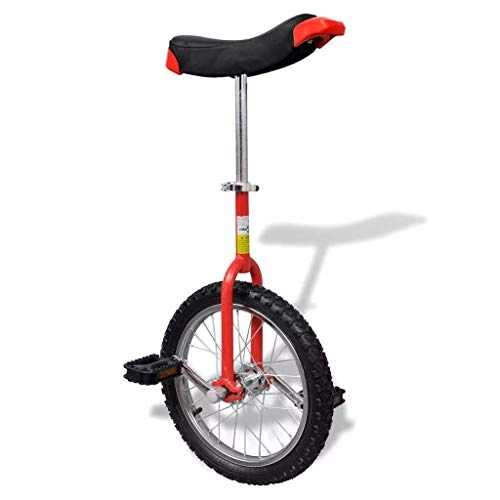 Unicycles : JHDUID Balance Bike Unicycle 16 Inch Adjustable Height Training Bicycle Boys Girls Exercise (Red)
