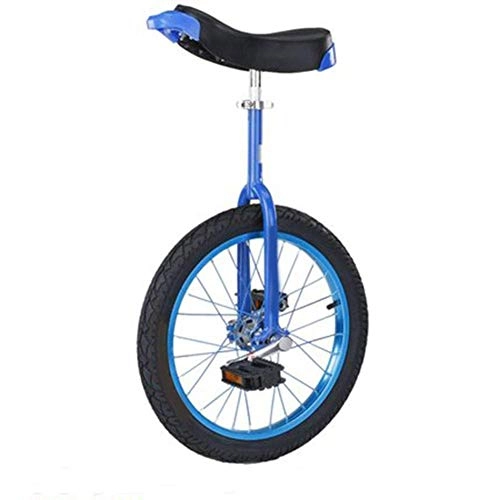 Unicycles : JHSHENGSHI 16 Inches Aluminum Alloy Lock Wheel Unicycle, High-quiet Bearings Wheel Trainer Unicycle, With Anti-slip Knurled Saddle Tube Exercise Bike Bicycle, For Adult 16 inch blue Unicycle
