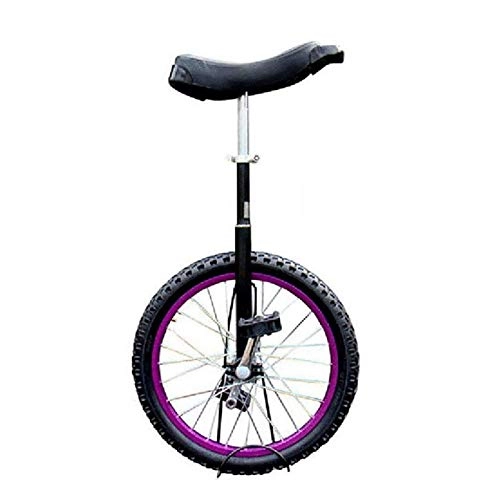 Unicycles : JHSHENGSHI Unicycle 16 / 18 / 20 Inch Single Round Children's Adult Adjustable Height Balance Cycling Exercise Purple (Size : 18 inch) Unicycle
