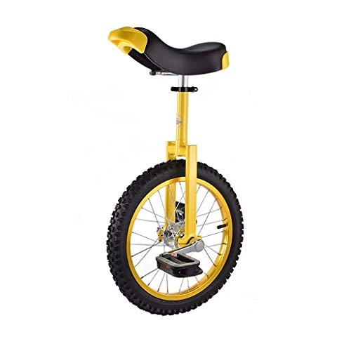 Unicycles : JHSHENGSHI Unicycle 16 / 18 Inch Single Round Children's Adult Adjustable Height Balance Cycling Exercise Yellow (Size : 16 inch) Unicycle