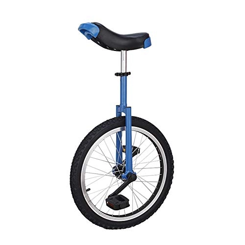 Unicycles : JLXJ 16inch / 18inch / 20inch Unicycles, Skid Proof Mountain Tire Blue Boys Balance Bike, For Adults Kid Outdoor Sports Fitness Exercise, Height Adjustable (Size : 16in(40.5cm) wheel)