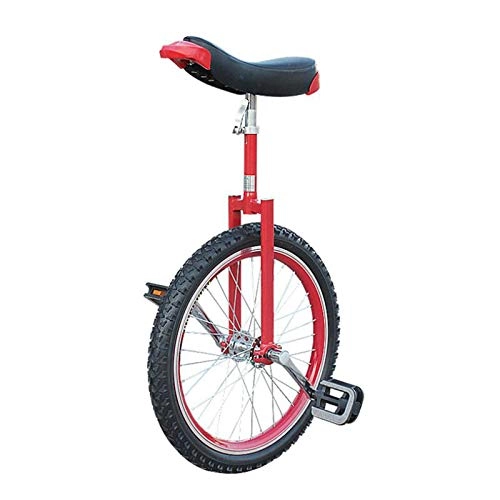 Unicycles : JLXJ Boy Girls Unisex Unicycle Bike Kids Adult Beginner, 16" / 18" / 20" / 24" Wheel One Wheel Bike, Adjustable Height, Load 150kg / 330Lbs (Color : Red, Size : 40cm(16inch))