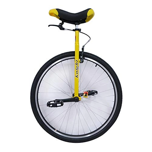 Unicycles : JLXJ Large Yellow Adults Unicycle with Brakes for Tall People Height 160-195cm (63"-77"), 28" Skid Mountain Tire, Heavy Duty Height Adjustable Balance Cycling Bikes