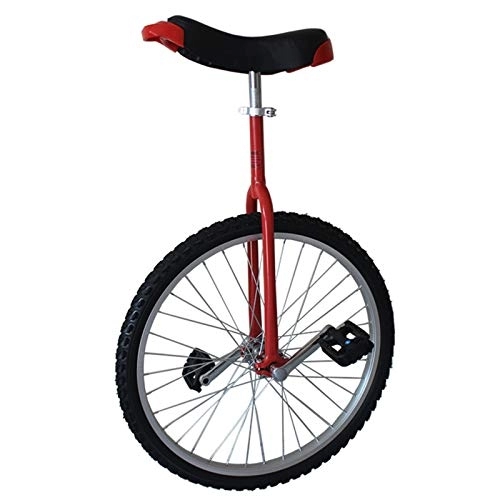 Unicycles : Kid's / Adult's Trainer Unicycle Large Balance Unicycle Bike 24 Inch, for Adults / Teen / Girls / Boys, Female / Male Unicycle with Alloy Rim and Adjustable Seat, Best Birthday Gift (Red 24 Inch Wheel)