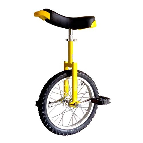 Unicycles : Kids Unicycle, Adjustable Balance Cycling Exercise Competitive Single Wheel Acrobatics Bicycle Skidproof Tire Suitable Height 135-165CM / 18 inches / Yellow