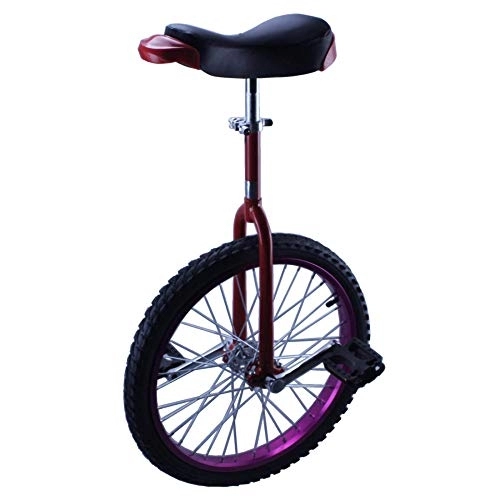 Unicycles : Kids Unicycle, Adjustable Balance Cycling Exercise Competitive Single Wheel Bicycle Skidproof Tire Suitable Height 120-140CM / 16 inches / Purple