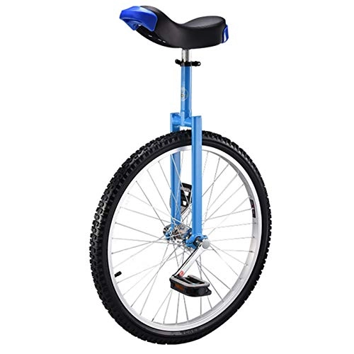 Unicycles : Kids Unicycle Balance Cycling for Adults, 24inch Outdoor Uni Cycle with Heavy Duty Steel Frame, Blue Unicycles for Professionals / Men - up to 150kg Girl / Boy