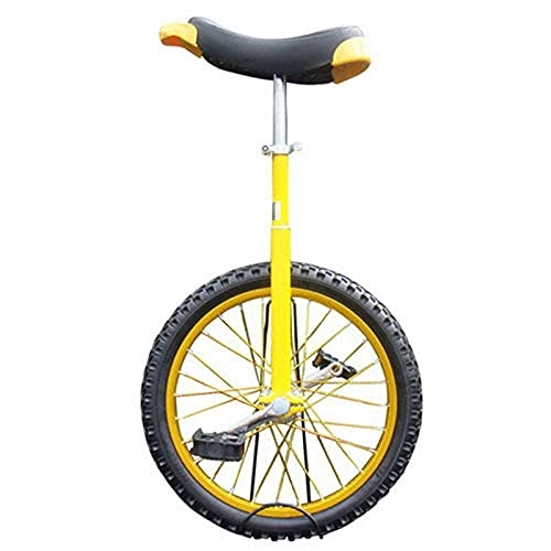 Unicycles : Large 20" Unicycle For Adult / Men / Women / Big Kids, Small 14" / 16" / 18" Wheel Unicycle For Kids / Boys / Girls, Perfect Starter Beginner Uni-Cycle, Yellow Durable