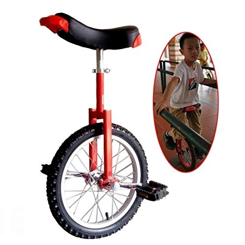 Unicycles : Large 20Inch / 24Inch Unicycle For Adults / Big Kids / Man / Woman, 16Inch / 18Inch Wheel Unicycle For Kids / Boys / Girls, Best Birthday Gift, Red (Color : Red, Size : 16") Durable
