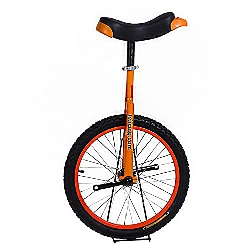 Unicycles : Large Balance Unicycle With 16 / 18 / 20 Inch Air Tires, Orange Cycling Bikes Bicycle Adjustable Seat For Big Kids / Adults Birthday Gift, Maximum Load 300 Lbs Durable
