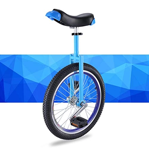 Unicycles : Lhh 16" / 18" / 20" Kid's / Adult's Trainer Unicycle, Height Adjustable Skidproof Mountain Tire Balance Cycling Exercise Bike Bicycle - Blue (Size : 18inch wheel)