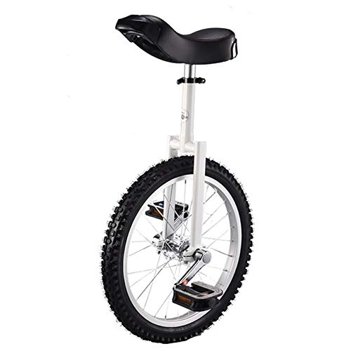 Unicycles : Lhh Balance Bicycle Unicycle for Kids / Boys / Girls Beginner, Uni Cycle with Ergonomical Design Quick Release Clamp - White (Size : 20inch)