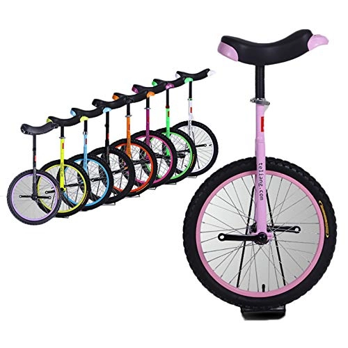 Unicycles : Lhh Balance Bicycle Unicycle with Flat Shoulder Standard Fork, Pink One Wheel Bike for Adults Kids Teens Rider, Mountain Outdoor (Size : 18inch)