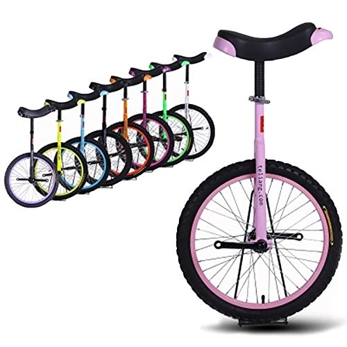 Unicycles : Lhh Balance Bicycle Unicycle with Flat Shoulder Standard Fork, Pink One Wheel Bike for Adults Kids Teens Rider, Mountain Outdoor (Size : 20inch)