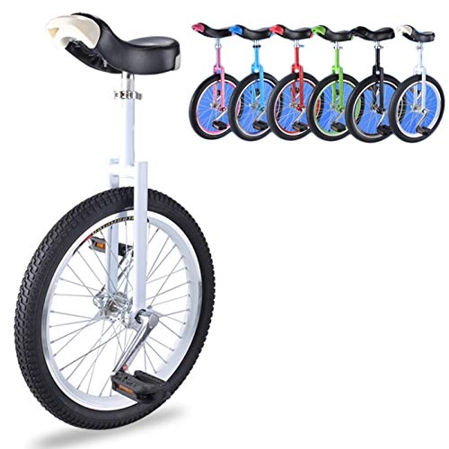 Unicycles : Lhh Unicycle with Aluminum Alloy Frame, Unicycles for Kids / Boys / Girls Beginner, Skidproof Mountain Tire Balance Cycling Exercise (Color : White, Size : 16inch wheel)