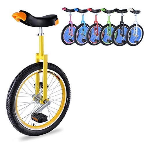 Unicycles : Lhh Unicycle with Aluminum Alloy Frame, Unicycles for Kids / Boys / Girls Beginner, Skidproof Mountain Tire Balance Cycling Exercise (Color : Yellow, Size : 18inch wheel)