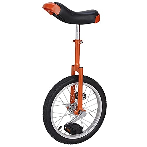 Unicycles : Lightweight 18 Inch Wheel Unicycle for Kids / Child, Boys / Girls Height 4.4-5.4ft, Age 6 / 8 / 10 / 12 Years Old, Skidproof Tire & Steel Frame (Color : Orange)