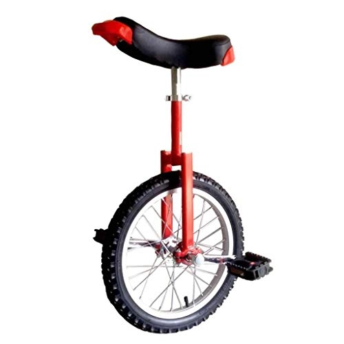 Unicycles : lilizhang 18 inches Kids Unicycle, Adjustable Balance Cycling Exercise Competitive Single Wheel Acrobatics Bicycle Skidproof Tire Suitable Height 135-165CM (Color : Red)