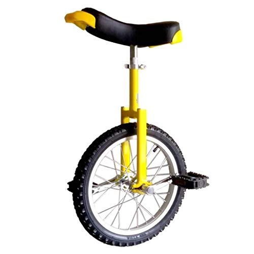 Unicycles : lilizhang 18 inches Kids Unicycle, Adjustable Balance Cycling Exercise Competitive Single Wheel Acrobatics Bicycle Skidproof Tire Suitable Height 135-165CM (Color : Yellow)