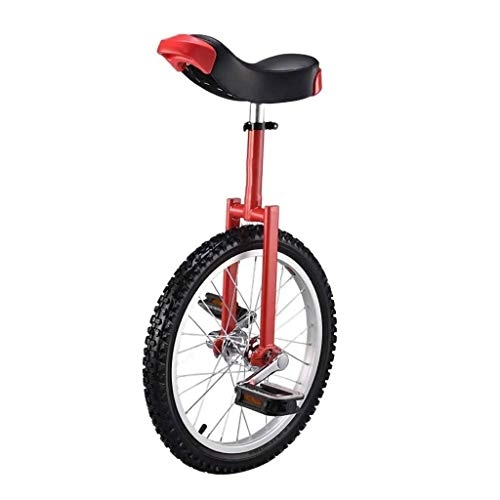 Unicycles : lilizhang 20 Inches Unicycle Beginners Kids Adults Height Adjustable Skidproof Mountain Tire Acrobatic Bike Wheel Balance Cycling Exercise, with Stand (Size : Red)